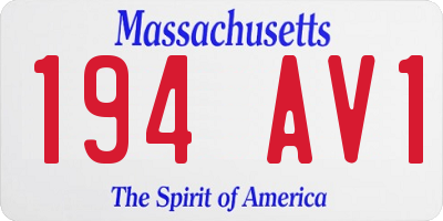 MA license plate 194AV1