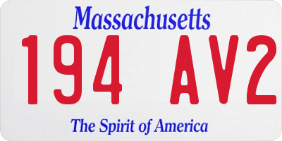 MA license plate 194AV2