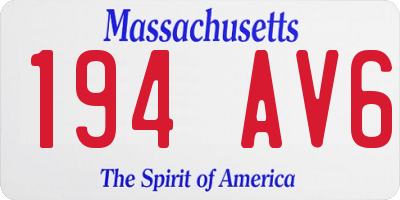 MA license plate 194AV6