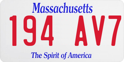 MA license plate 194AV7