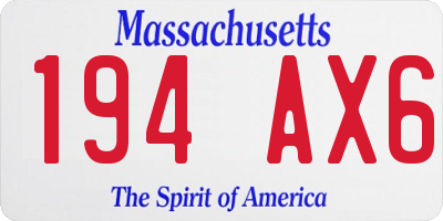 MA license plate 194AX6