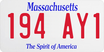 MA license plate 194AY1
