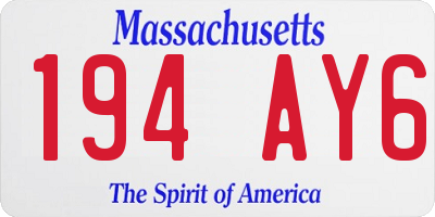 MA license plate 194AY6
