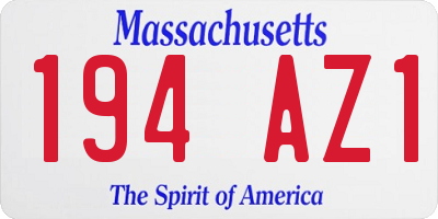 MA license plate 194AZ1