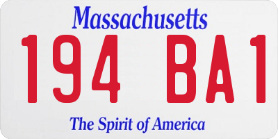 MA license plate 194BA1