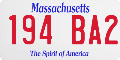 MA license plate 194BA2