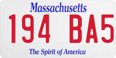 MA license plate 194BA5