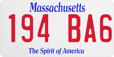 MA license plate 194BA6
