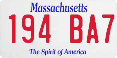 MA license plate 194BA7