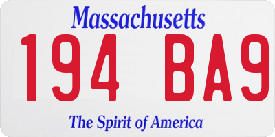 MA license plate 194BA9