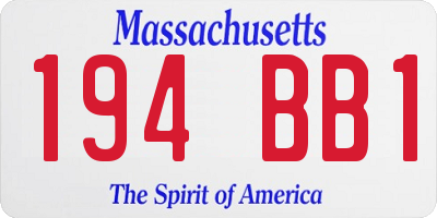 MA license plate 194BB1