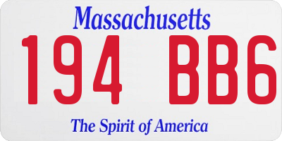 MA license plate 194BB6
