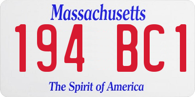 MA license plate 194BC1