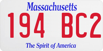 MA license plate 194BC2