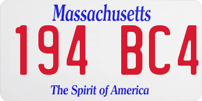 MA license plate 194BC4