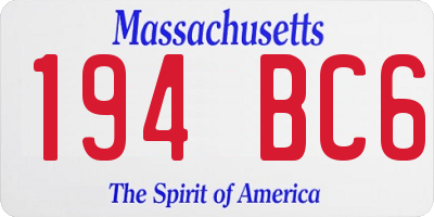 MA license plate 194BC6