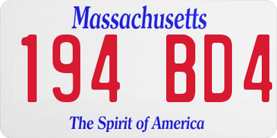 MA license plate 194BD4