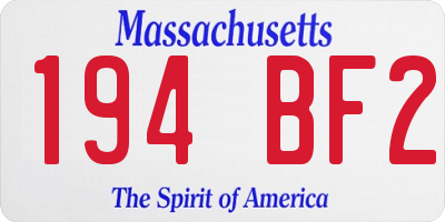 MA license plate 194BF2