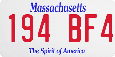MA license plate 194BF4