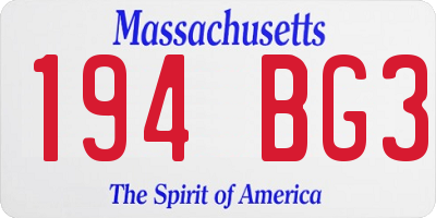 MA license plate 194BG3