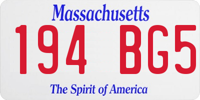 MA license plate 194BG5