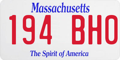 MA license plate 194BH0
