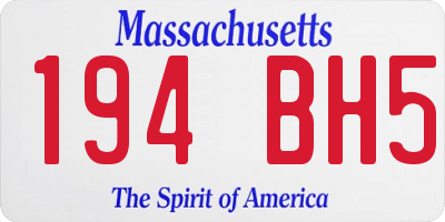 MA license plate 194BH5