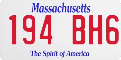 MA license plate 194BH6