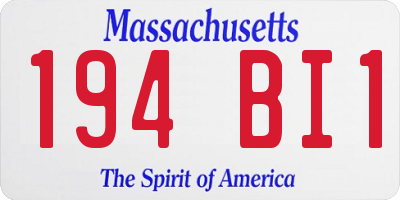 MA license plate 194BI1