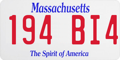 MA license plate 194BI4