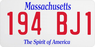 MA license plate 194BJ1