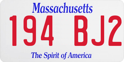 MA license plate 194BJ2