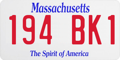 MA license plate 194BK1
