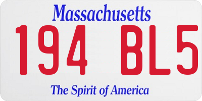 MA license plate 194BL5