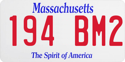 MA license plate 194BM2