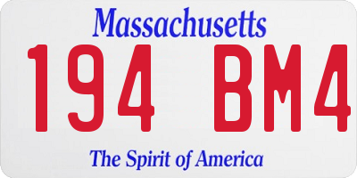 MA license plate 194BM4