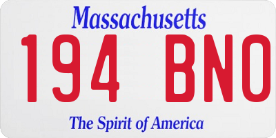 MA license plate 194BN0
