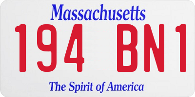 MA license plate 194BN1