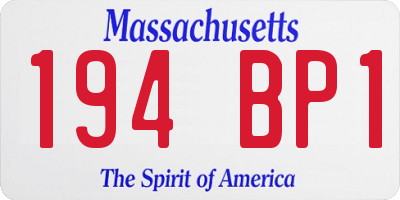 MA license plate 194BP1