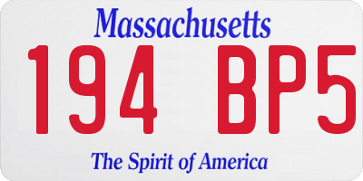 MA license plate 194BP5