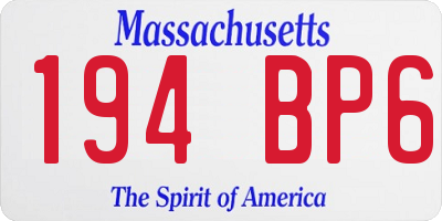 MA license plate 194BP6