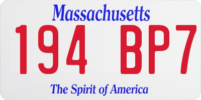 MA license plate 194BP7