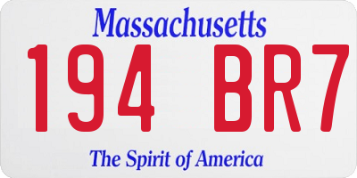 MA license plate 194BR7