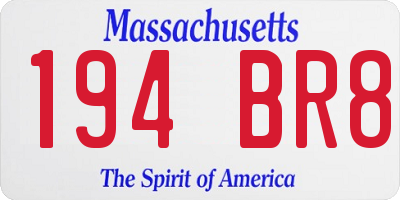 MA license plate 194BR8