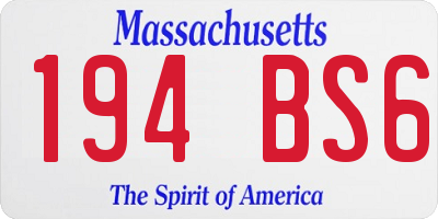 MA license plate 194BS6