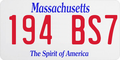 MA license plate 194BS7