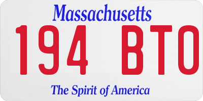 MA license plate 194BT0