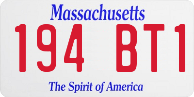 MA license plate 194BT1