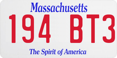 MA license plate 194BT3