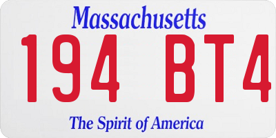 MA license plate 194BT4